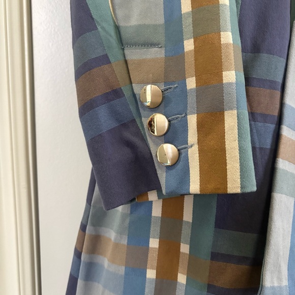 CAbi 💫 NWOT Spring 2023 Highclere Trench, Women’s Plaid Jacket, Size M, #6248 - Picture 3 of 9